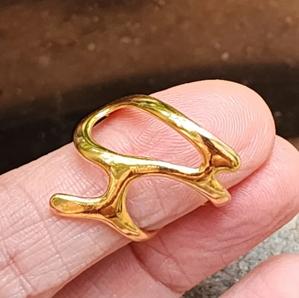 Hypoallergenic 18K Gold Plated Teardrop Adjustable Ring Jewelery